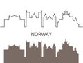 Norway logo. Isolated Norwegian architecture on white background